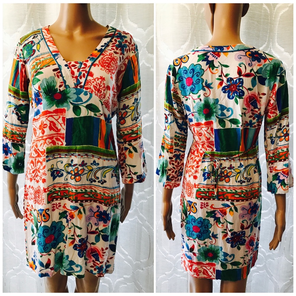 Jams World Henna Garden Long Sleeve Floral Dress - Picture 1 of 5